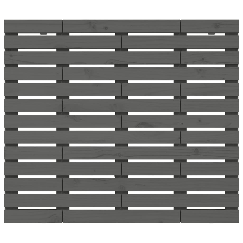 Veggmontert sengegavl grå 126x3x91,5 cm heltre furu