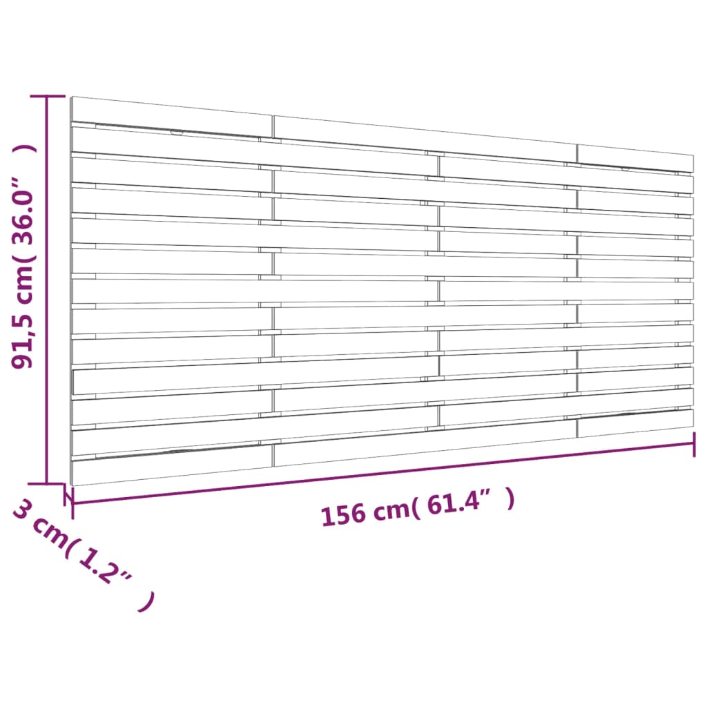 Veggmontert hodegavl 156x3x91,5 cm heltre furu