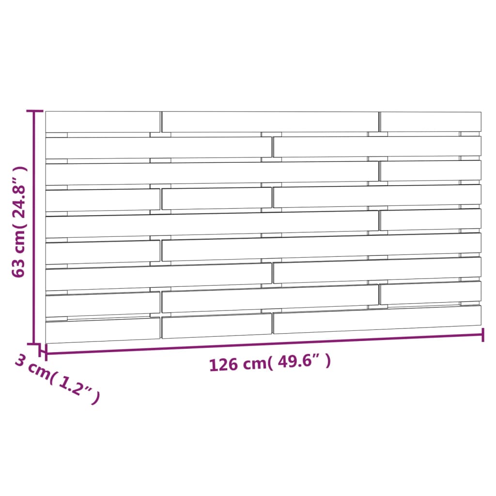 Veggmontert hodegavl 126x3x63 cm heltre furu