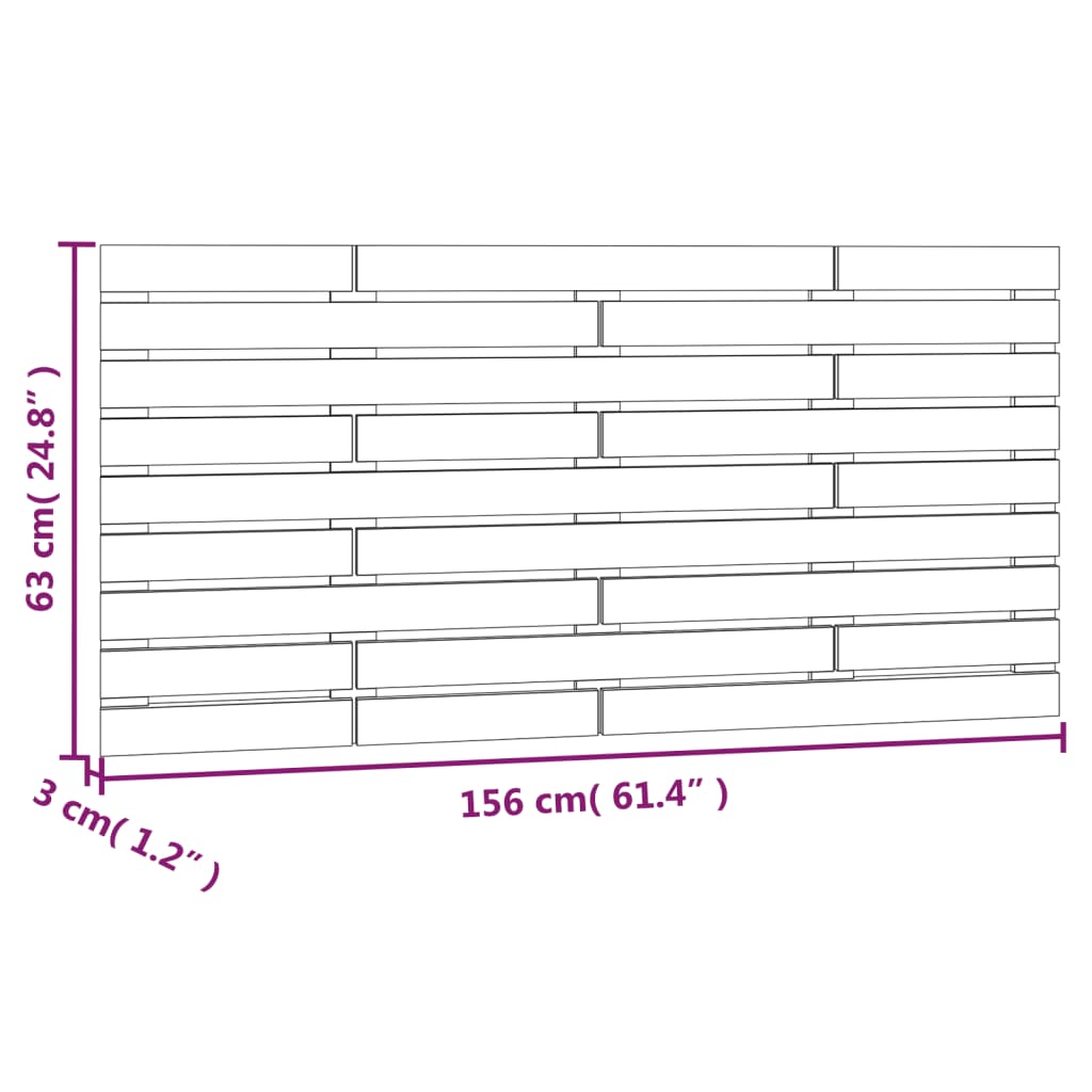 Veggmontert hodegavl 156x3x63 cm heltre furu