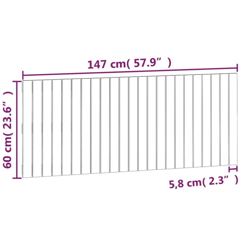 Veggmontert hodegavl honningbrun 147x3x60 cm heltre furu