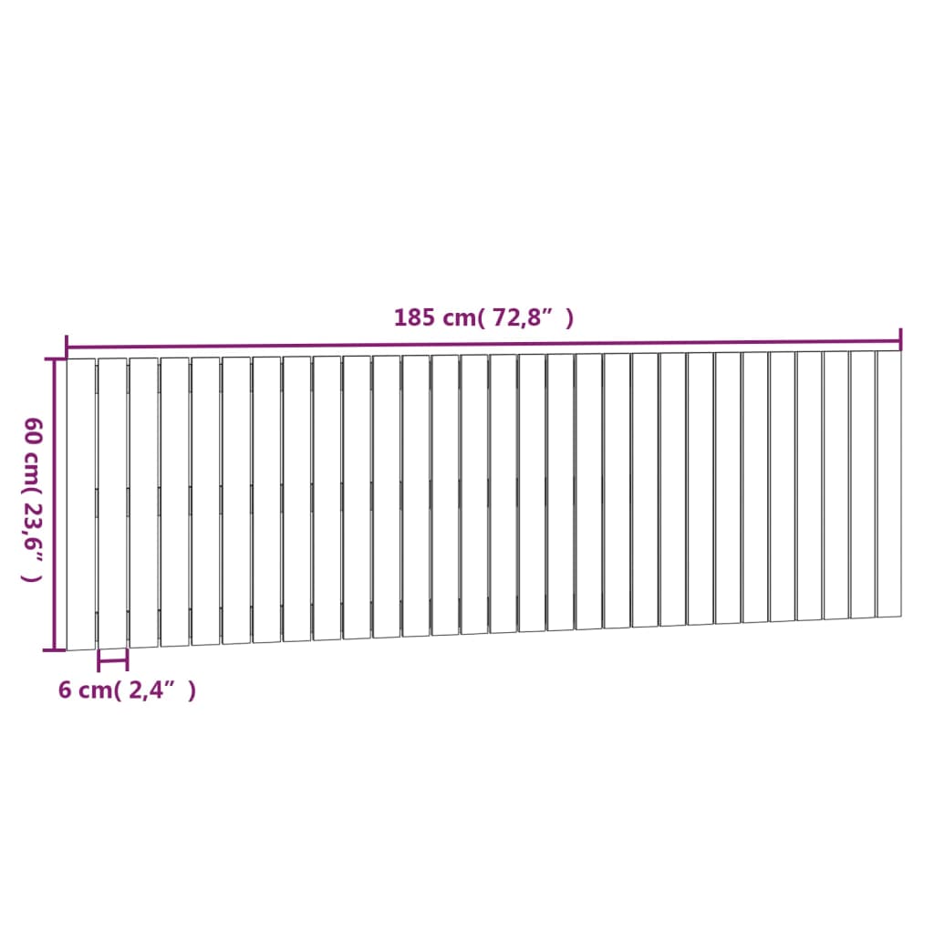 Veggmontert hodegavl 185x3x60 cm heltre furu