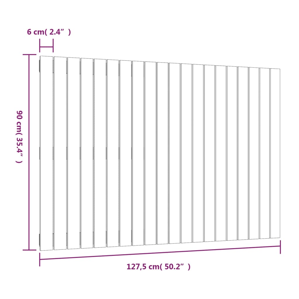 Veggmontert hodegavl 127,5x3x90 cm heltre furu