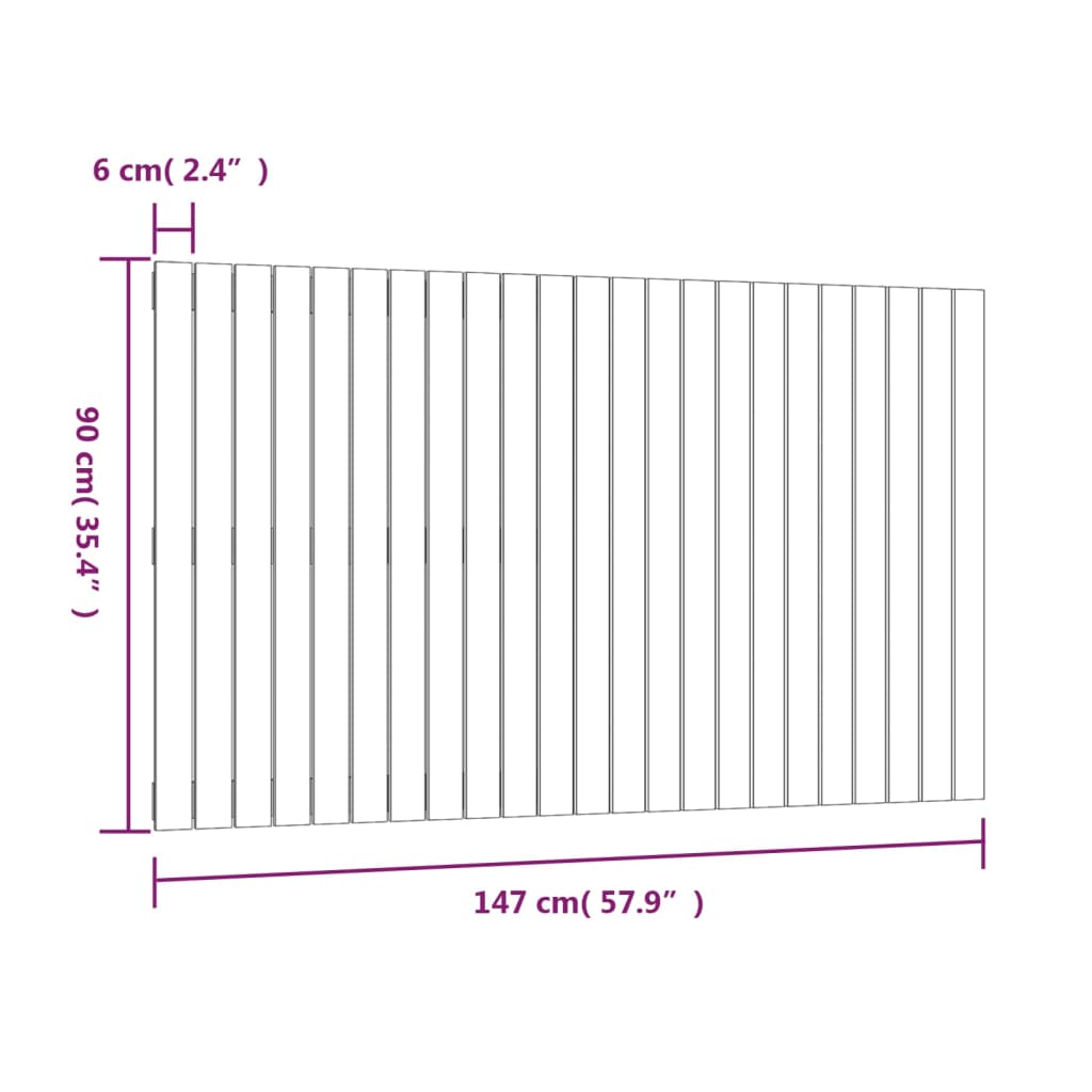 Veggmontert hodegavl 147x3x90 cm heltre furu