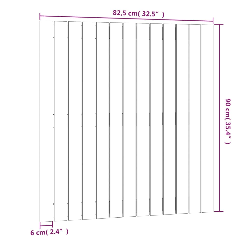 Veggmontert hodegavl honningbrun 82,5x3x90 cm heltre furu