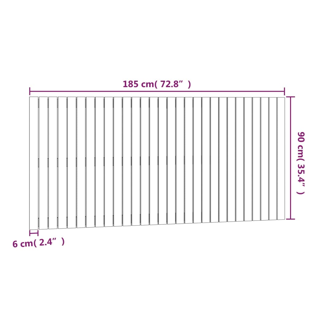 Veggmontert hodegavl 185x3x90 cm heltre furu