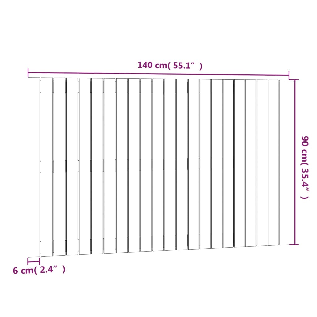 Veggmontert hodegavl 140x3x90 cm heltre furu