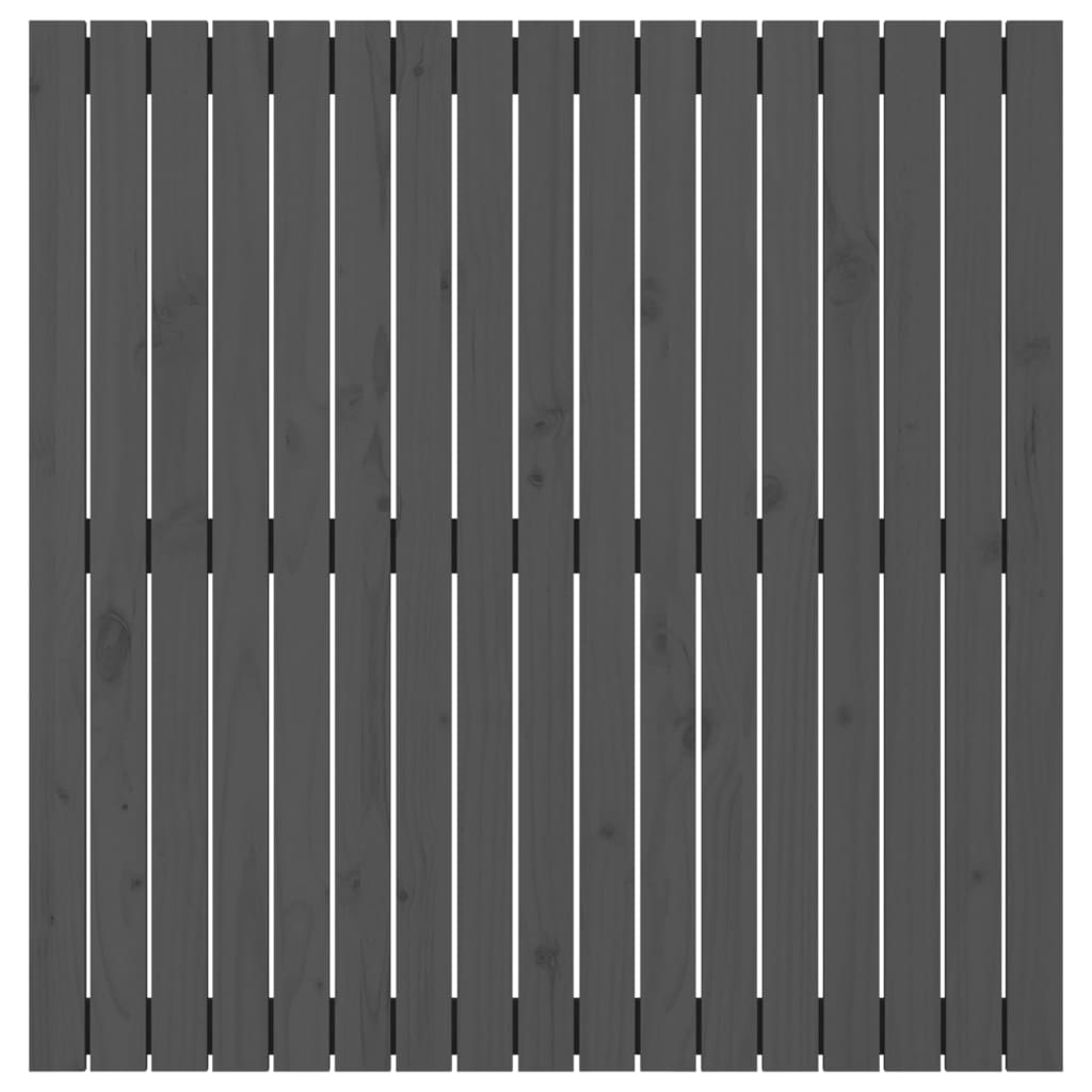 Veggmontert sengegavl grå 108x3x110 cm heltre furu