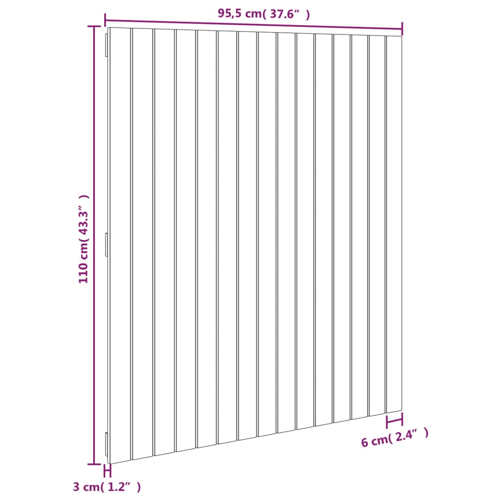 Veggmontert hodegavl honningbrun 95,5x3x110 cm heltre furu