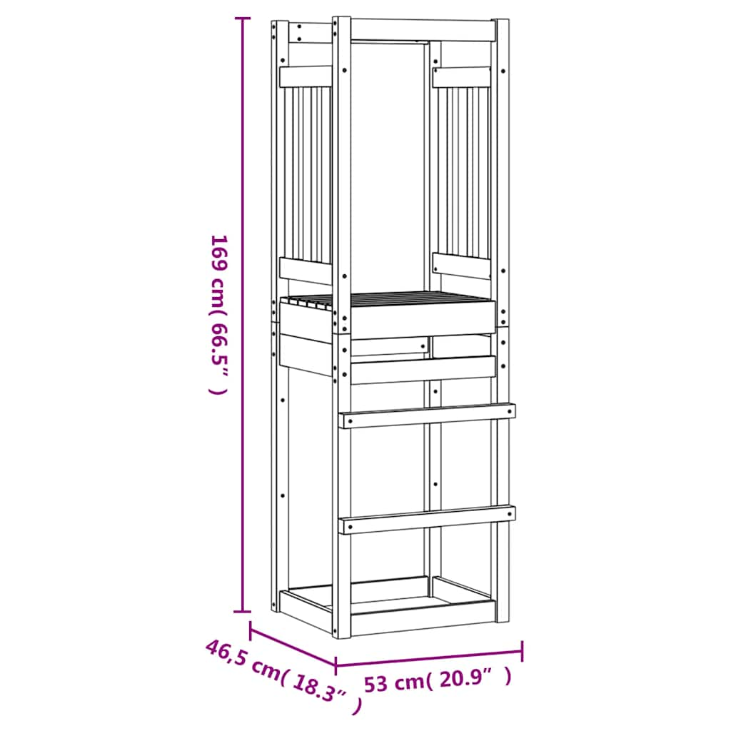 vidaXL Leketårn 53x46,5x169 cm heltre douglasgran