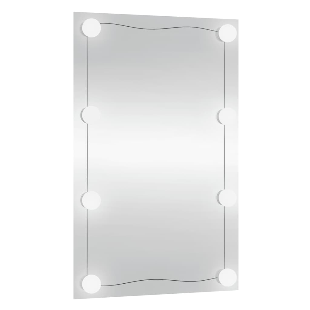 Veggspeil med LED-lys 40x60 cm glass rektangel