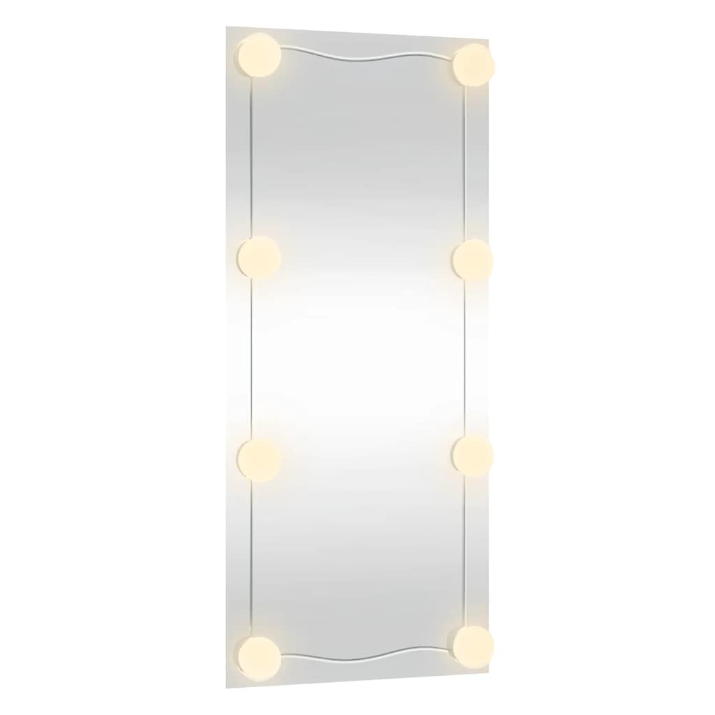 Veggspeil med LED-lys 40x80 cm glass rektangel