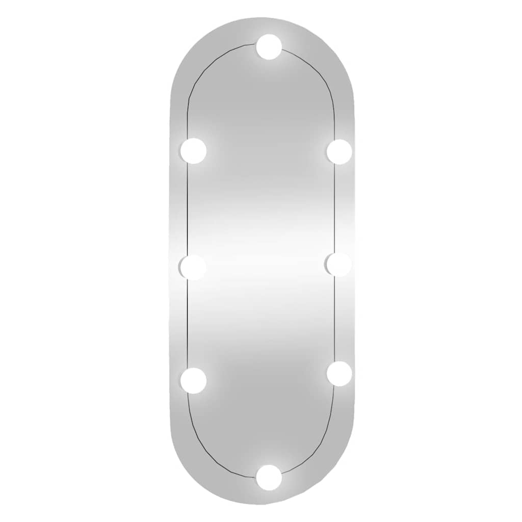 Veggspeil med LED-lys 30x70 cm glass oval