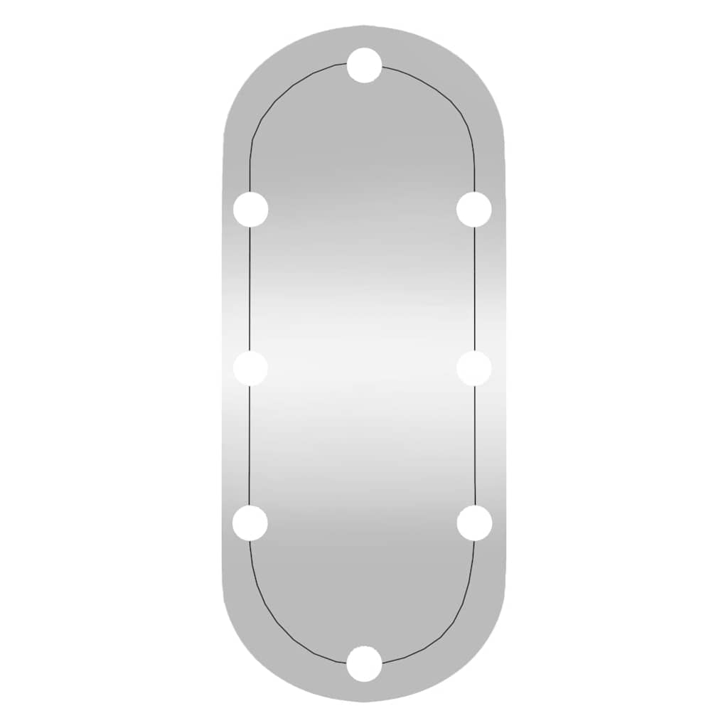 Veggspeil med LED-lys 30x70 cm glass oval