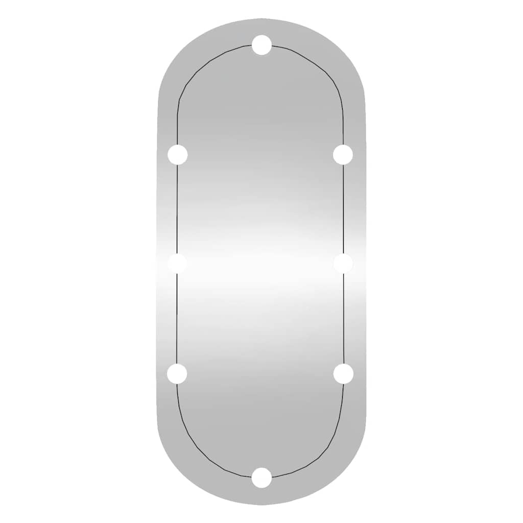 Veggspeil med LED-lys 45x100 cm glass oval