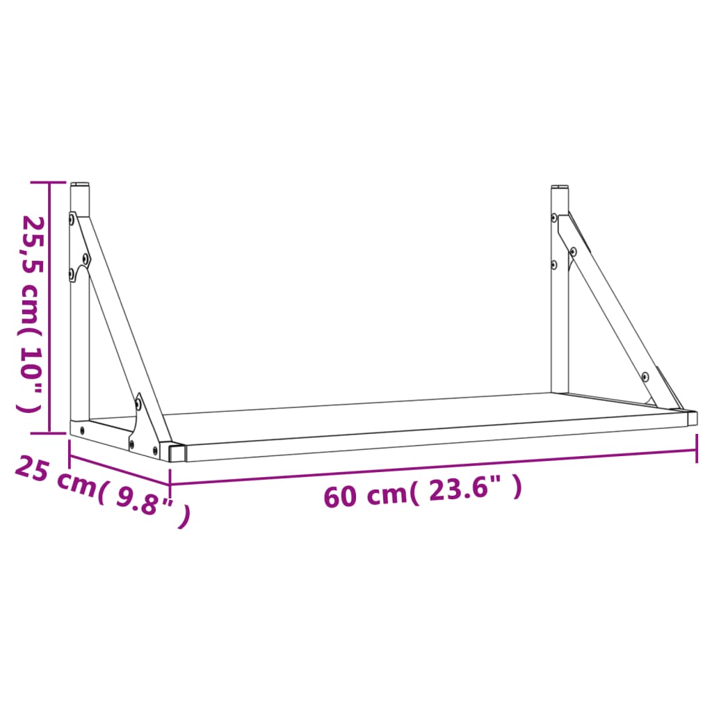 Veggskap 2 stk sonoma eik 60x25x25,5 cm konstruert tre