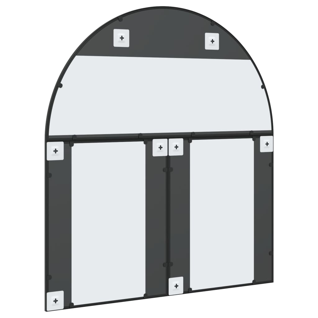 Veggspeil svart 100x110 cm buet jern