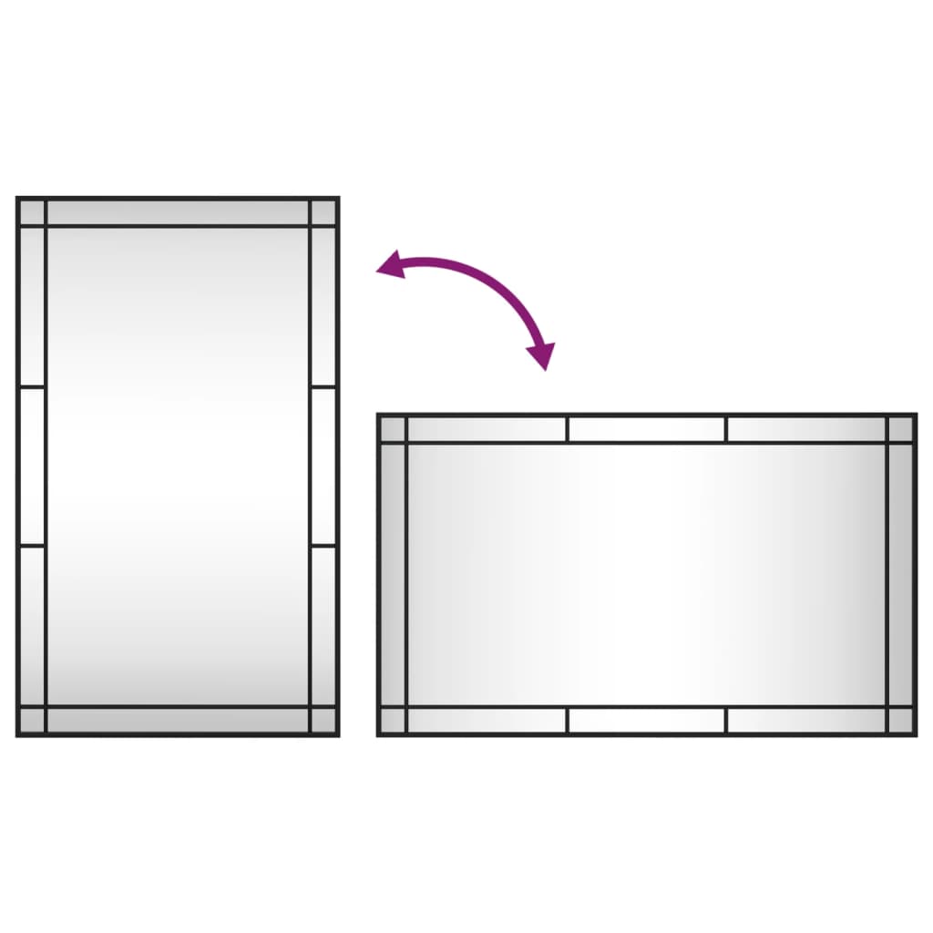 Veggspeil svart 60x100 cm rektangel jern