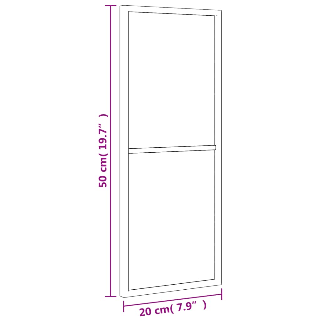 Veggspeil svart 20x50 cm rektangel jern