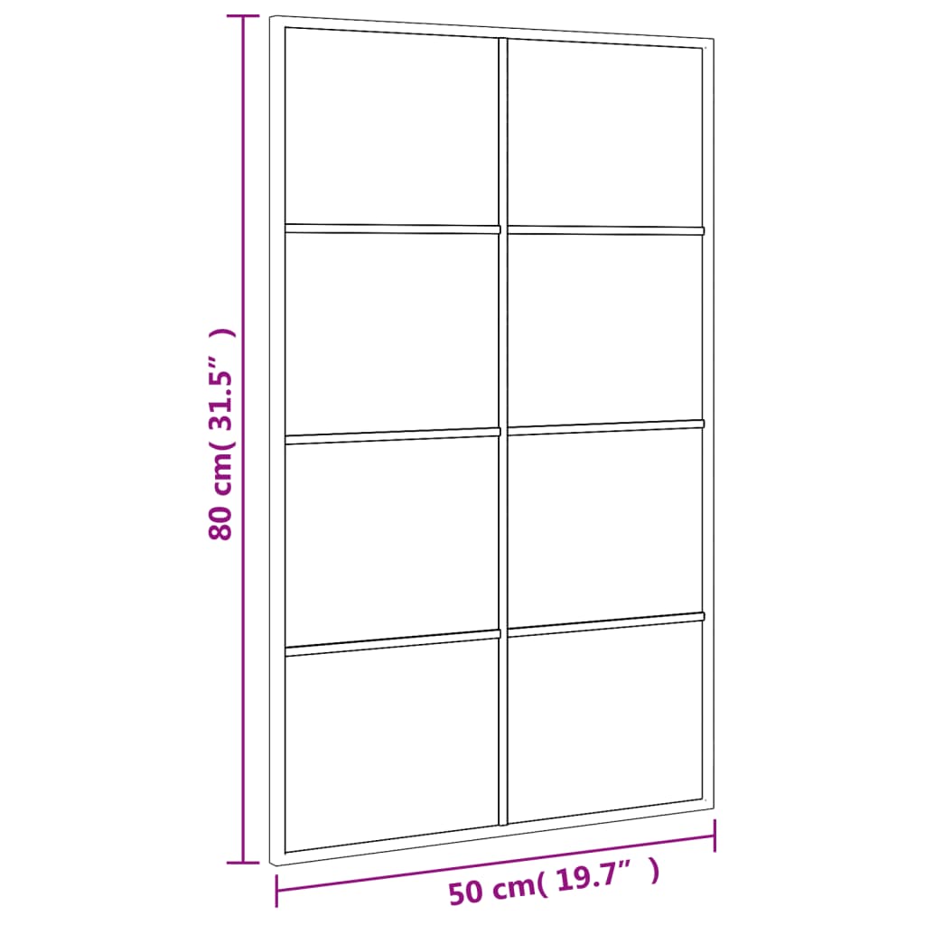 Veggspeil svart 50x80 cm rektangel jern