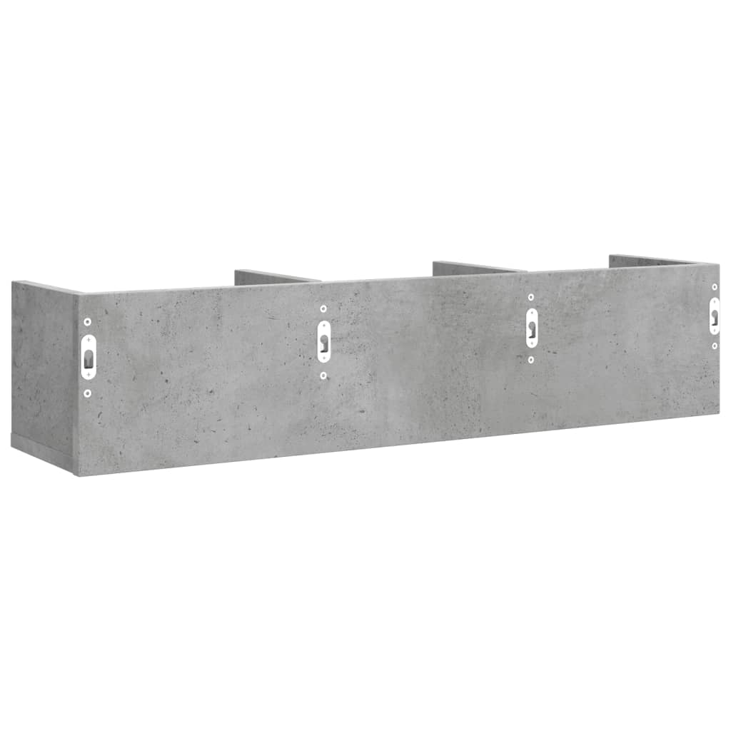 Veggskap betonggrå 75x18x16,5 cm konstruert tre