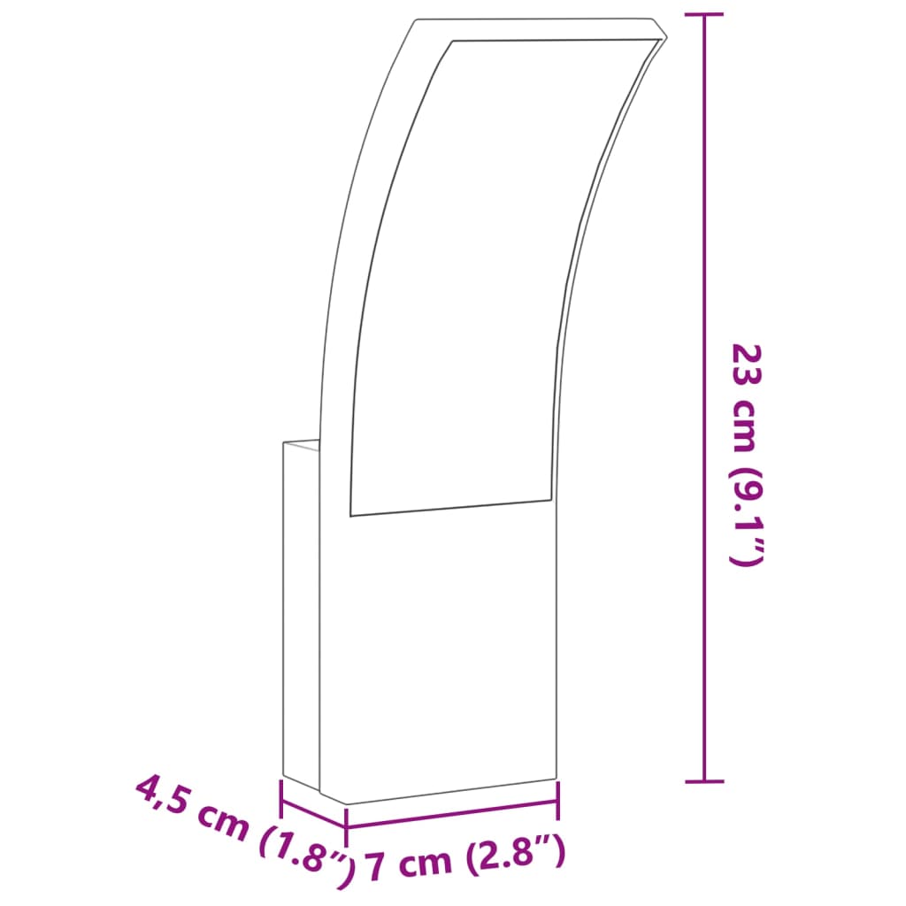 Veggmontert LED-utelampe hvit støpt aluminium