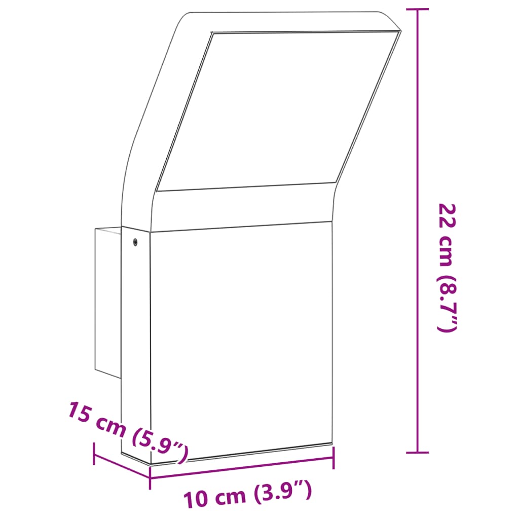 Veggmontert LED-utelampe hvit støpt aluminium