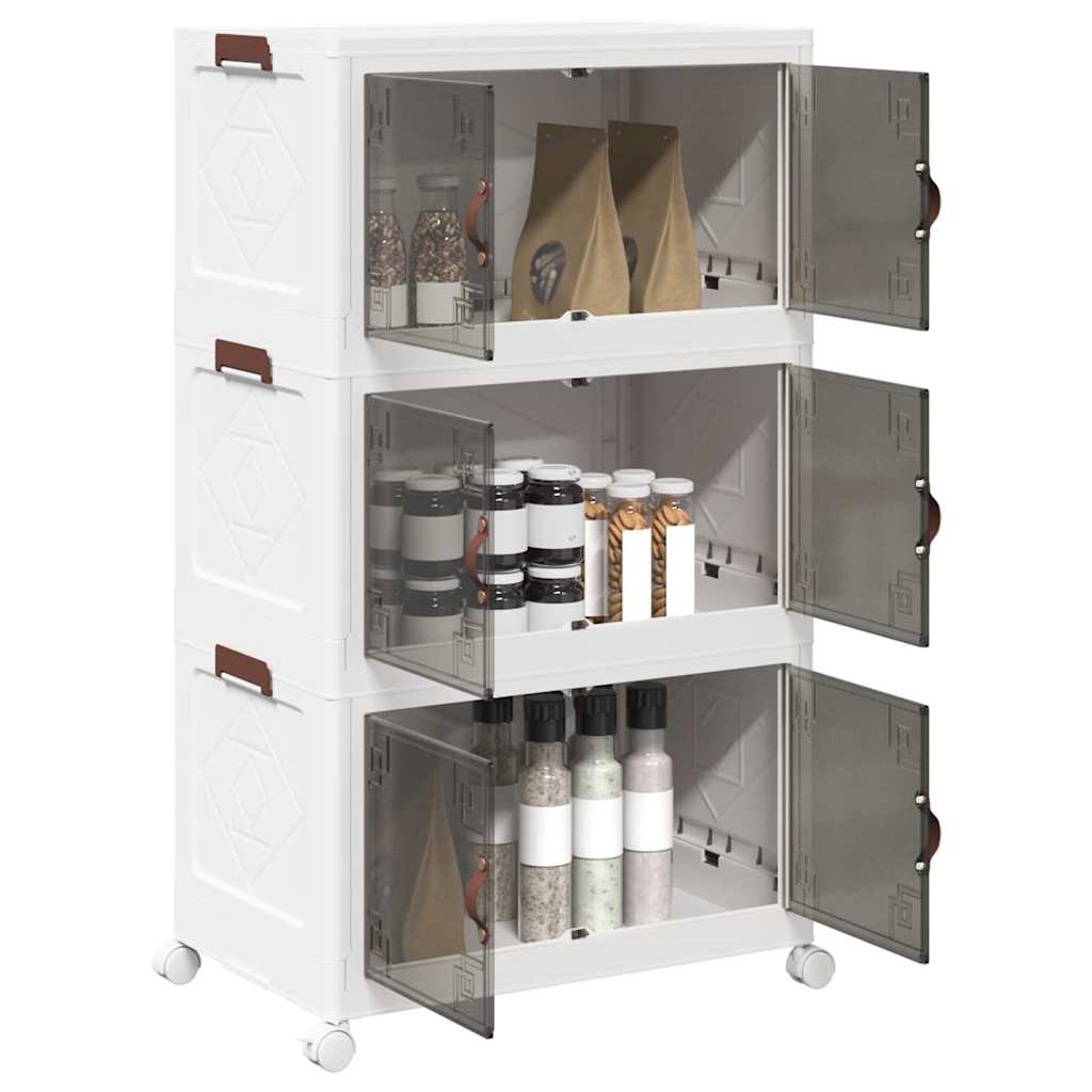 Oppbevaringsboks stablebar med hjul 3-lags 75 L 69x39,5x110,5cm