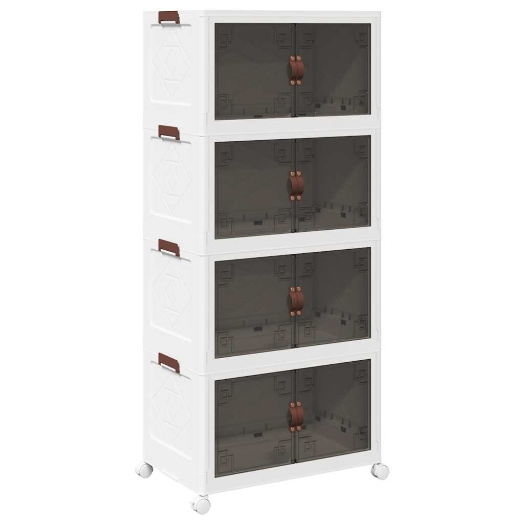 Oppbevaringsboks stablebar med hjul 4-lags 75 L 65x40x145 cm