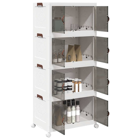 Oppbevaringsboks stablebar med hjul 4-lags 75 L 65x40x145 cm