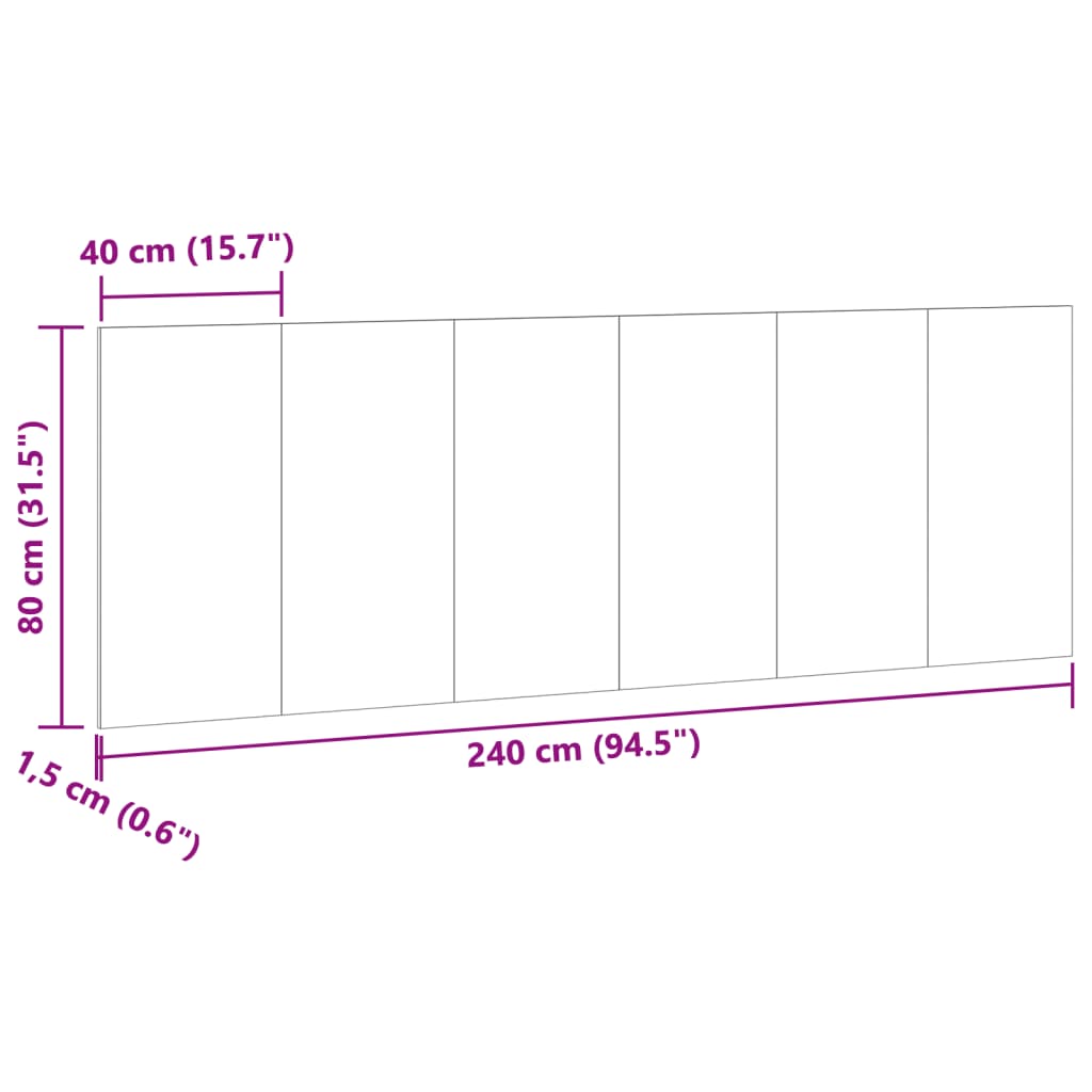 Veggmontert hodegavl gammelt tre 240x1,5x80 cm konstruert tre