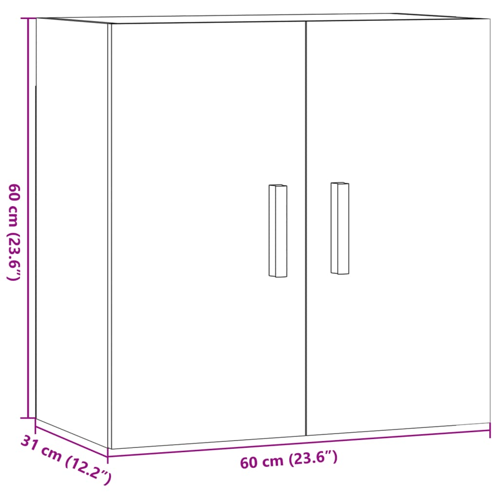 Veggskap artisan eik 60x31x60 cm konstruert tre