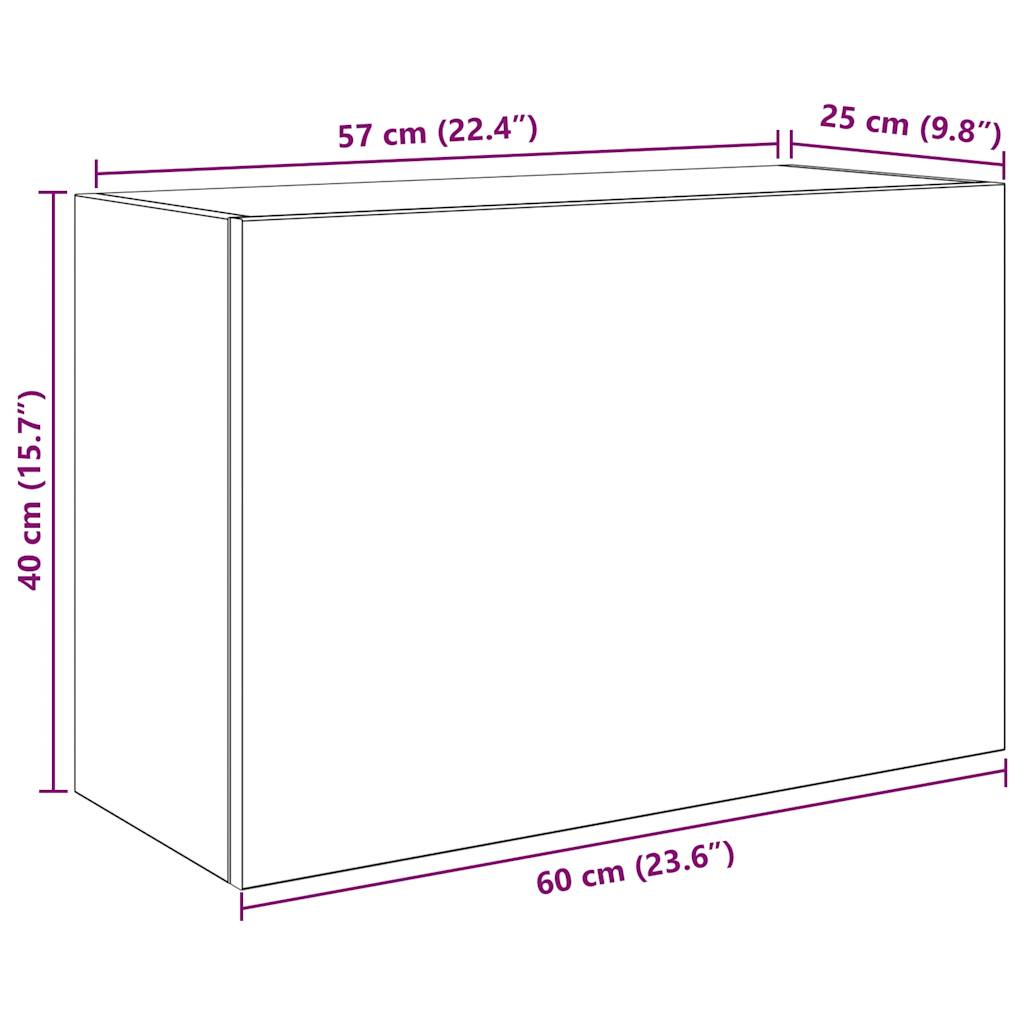 Veggskap til baderom sonoma eik 60x25x40 cm konstruert tre