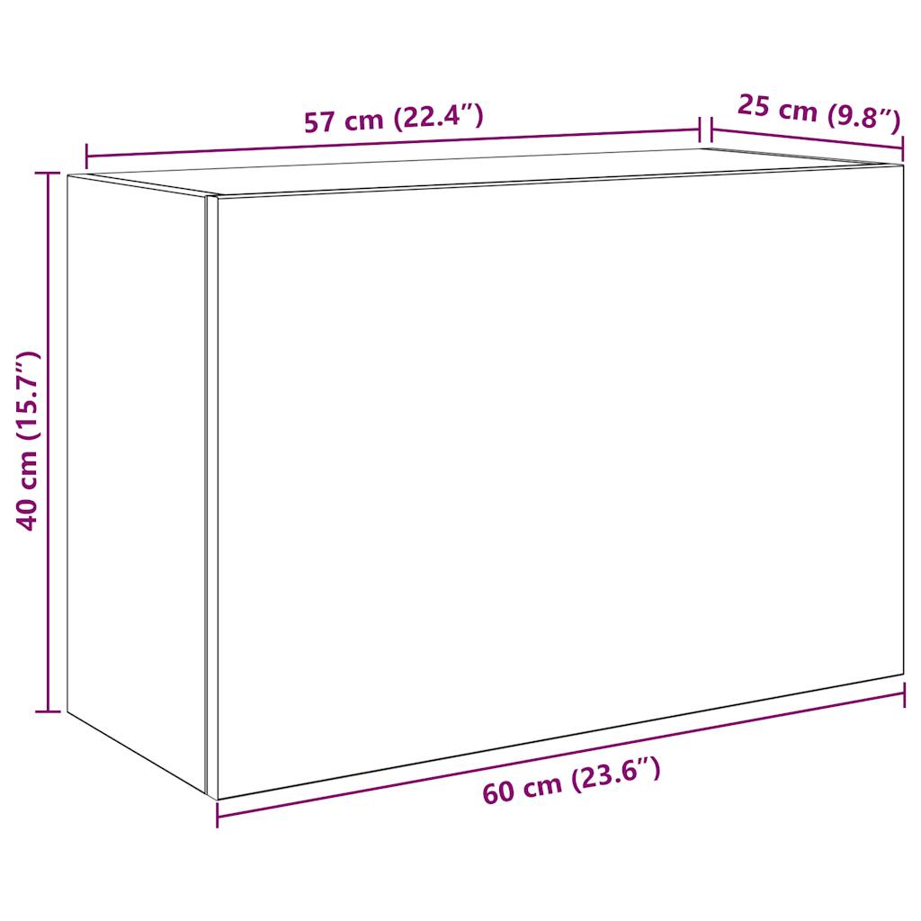 Veggskap til baderom gammelt tre 60x25x40 cm konstruert tre