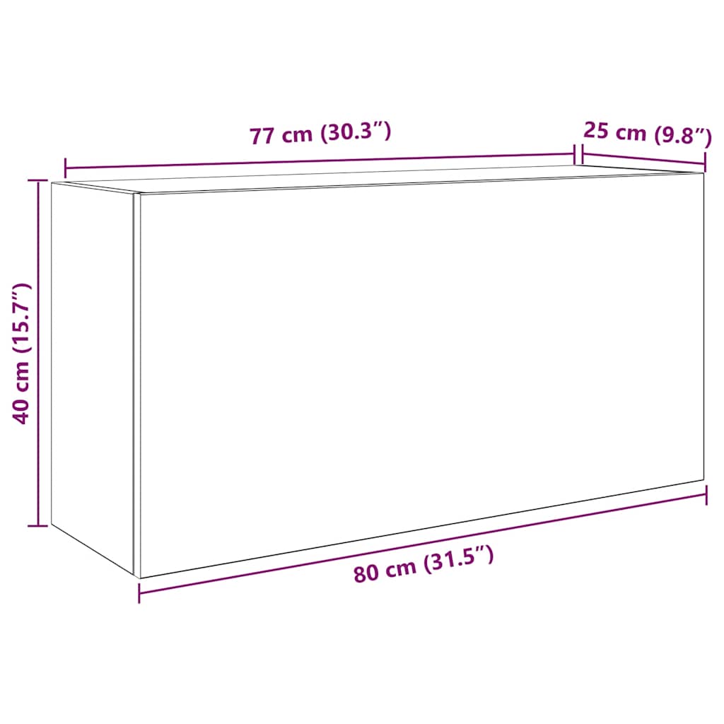 Veggskap til baderom svart 80x25x40 cm konstruert tre