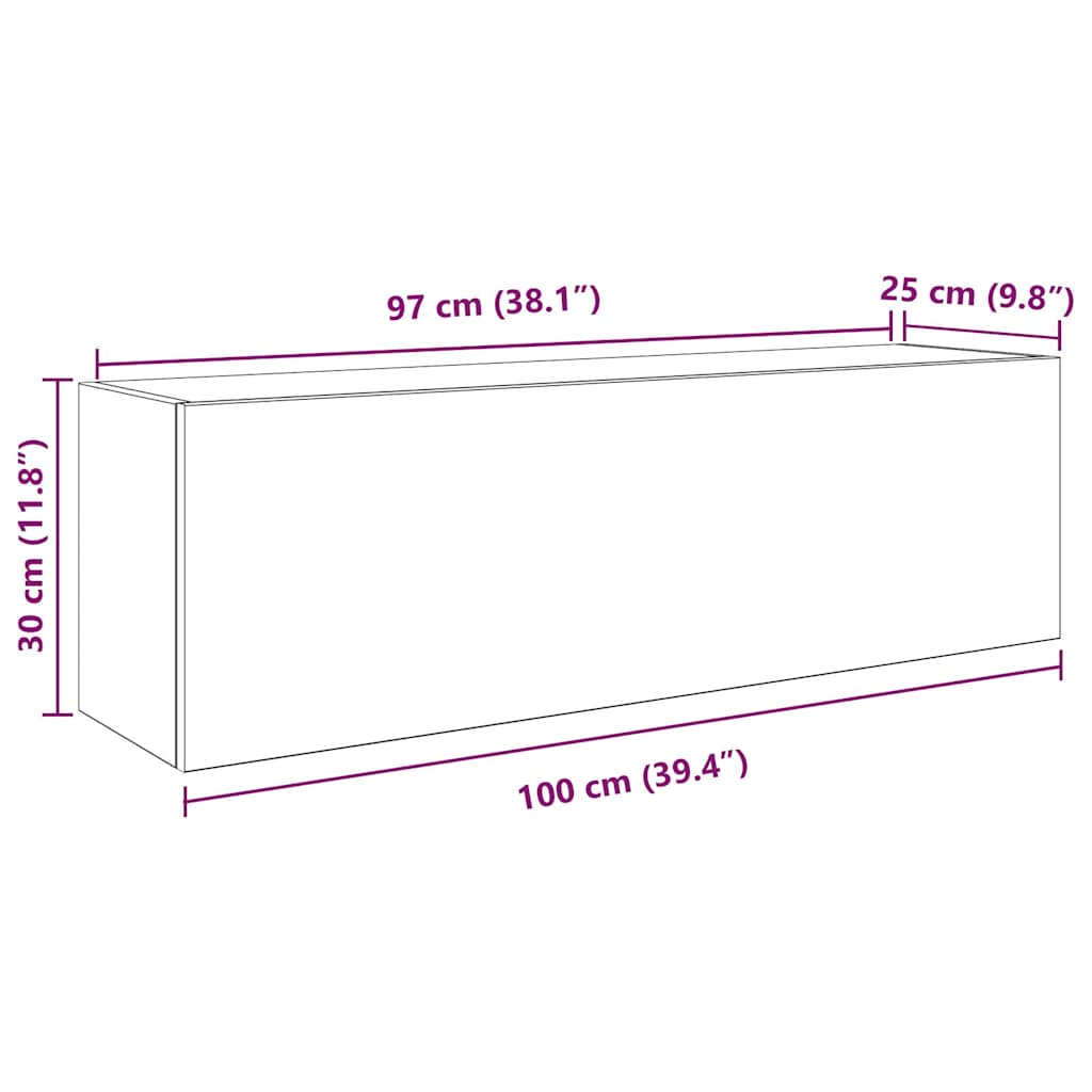 Veggskap til baderom svart 100x25x30 cm konstruert tre